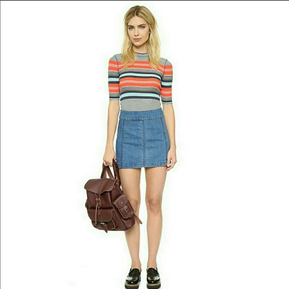Free People denim mini skirt size 4
